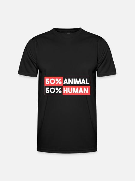 50% animal 50% human - Men's Functional T-Shirt - black