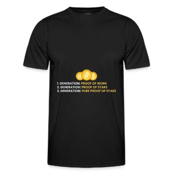 1st generation: Proof of work - Men's Functional T-Shirt - black - Front - AI Model Male 178 dark (178cm)
