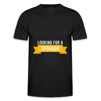 Rechercher un sponsor - T-shirt sport Homme - noir - Devant - AI Model Male 178 dark (178cm)