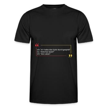 Ich: "Ich habe das Spiel durch" - Männer Funktions-T-Shirt - Schwarz - Vorne - AI Model Male 178 dark (178cm)