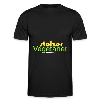 stolzer Vegetarier - Männer Funktions-T-Shirt - Schwarz - Vorne - AI Model Male 178 dark (178cm)