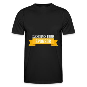 suche nach einem Sponsor - Männer Funktions-T-Shirt - Schwarz - Vorne - AI Model Male 178 dark (178cm)