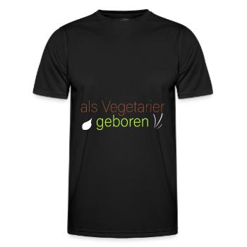 als Vegetarier geboren - Männer Funktions-T-Shirt - Schwarz - Vorne - AI Model Male 178 dark (178cm)