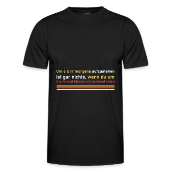 Um 4 Uhr aufstehen! - Männer Funktions-T-Shirt - Schwarz - Vorne - AI Model Male 178 dark (178cm)