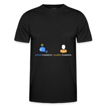 Whale investors > public - Men's Functional T-Shirt - black - Front - AI Model Male 178 dark (178cm)