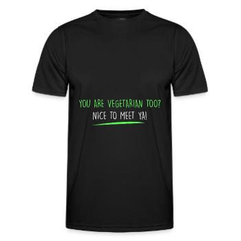 Sie sind auch Vegetarier? - Männer Funktions-T-Shirt - Schwarz - Vorne - AI Model Male 178 dark (178cm)