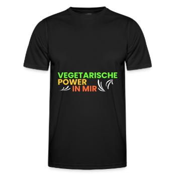 vegetarische Power in mir - Männer Funktions-T-Shirt - Schwarz - Vorne - AI Model Male 178 dark (178cm)