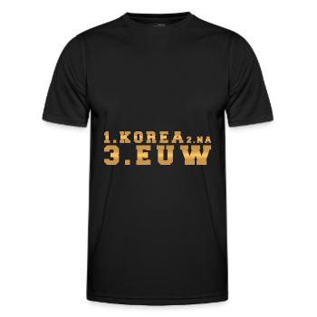 1. CORÉE 2. EUW 3. NA - T-shirt sport Homme - noir - Devant - AI Model Male 178 dark (178cm)