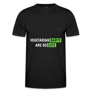 vegetarische Babys sind so süß - Männer Funktions-T-Shirt - Schwarz - Vorne - AI Model Male 178 dark (178cm)