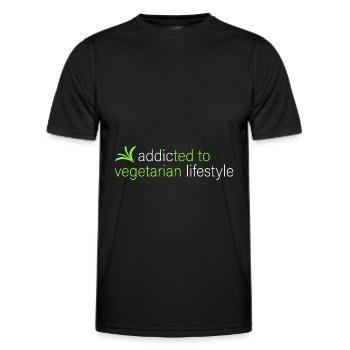 accro au mode de vie végétarien - T-shirt sport Homme - noir - Devant - AI Model Male 178 dark (178cm)