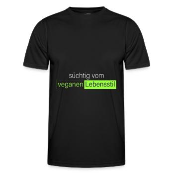 süchtig vom veganen Lebensstil - Männer Funktions-T-Shirt - Schwarz - Vorne - AI Model Male 178 dark (178cm)
