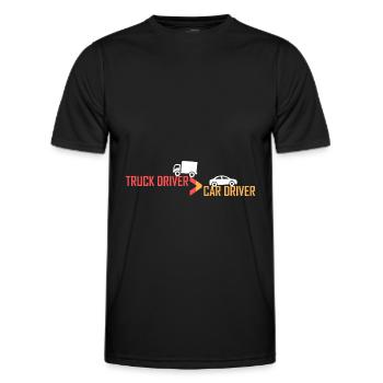 Lkw-Fahrer > Pkw-Fahrer - Männer Funktions-T-Shirt - Schwarz - Vorne - AI Model Male 178 dark (178cm)