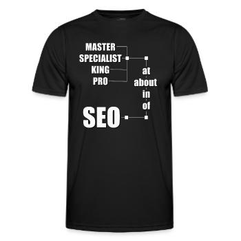 SEO - Marketing - Men's Functional T-Shirt - black - Front - AI Model Male 178 dark (178cm)