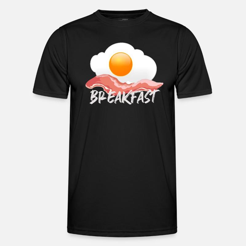 Egg with bacon - breakfast - Men's Functional T-Shirt - black