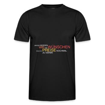 Bald wünscht man sich die Preise - Männer Funktions-T-Shirt - Schwarz - Vorne - AI Model Male 178 dark (178cm)