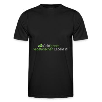 süchtig vom Vegetarischen - Männer Funktions-T-Shirt - Schwarz - Vorne - AI Model Male 178 dark (178cm)