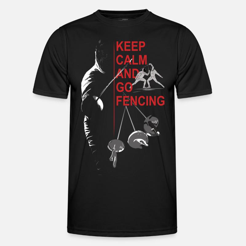 Fechten, Geschenk, Training, Keep Calm - Männer Funktions-T-Shirt - Schwarz