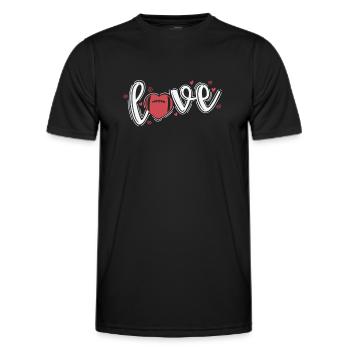 Love with a heart from Football America - Men's Functional T-Shirt - black - Front - AI Model Male 178 dark (178cm)