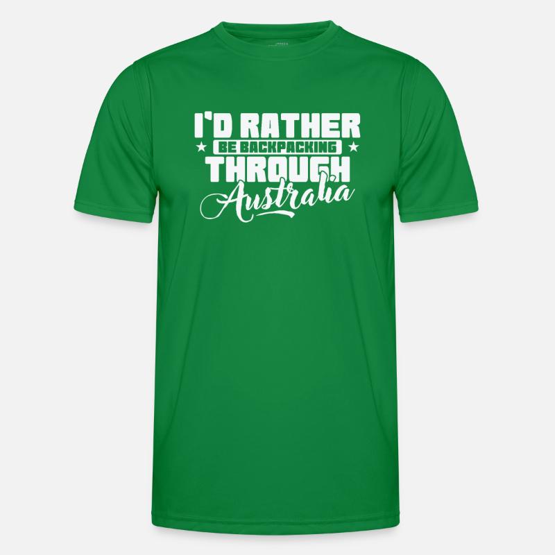 I'd rather Backpacking through Australia Männer Funktions-T-Shirt