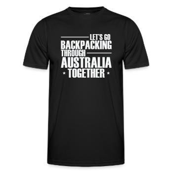 Let's go Backpacking through Australia together - Men's Functional T-Shirt - black - Front - AI Model Male 178 dark (178cm)
