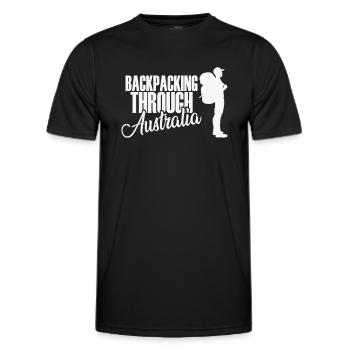 Backpacking through Australia Adventure - Men's Functional T-Shirt - black - Front - AI Model Male 178 dark (178cm)