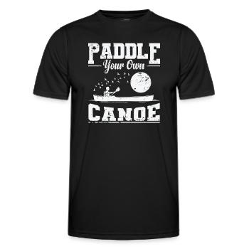 Paddle your own Canoe Kayak Paddle Boat - Men's Functional T-Shirt - black - Front - AI Model Male 178 dark (178cm)