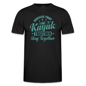 Friends that Kayak together stay together - Men's Functional T-Shirt - black - Front - AI Model Male 178 dark (178cm)