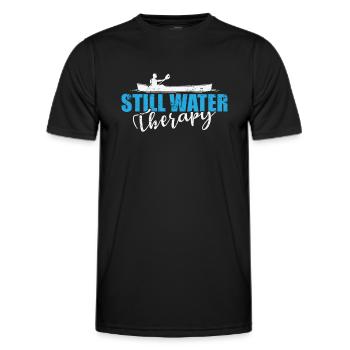 Still Water Therapy Kajak Paddelboot - Männer Funktions-T-Shirt - Schwarz - Vorne - AI Model Male 178 dark (178cm)