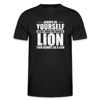 Be a Lion when you can Africa Lion Predator - Men's Functional T-Shirt - black - Front - AI Model Male 178 dark (178cm)