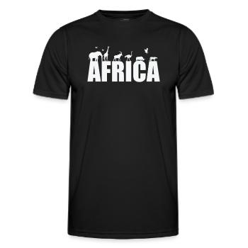 Africa Animals Elephant Giraffe Safari Continent - Men's Functional T-Shirt - black - Front - AI Model Male 178 dark (178cm)