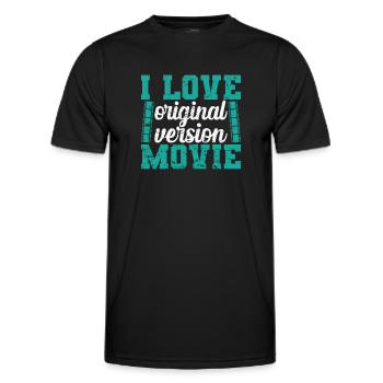 J’adore la traduction de films en version originale - T-shirt sport Homme - noir - Devant - AI Model Male 178 dark (178cm)