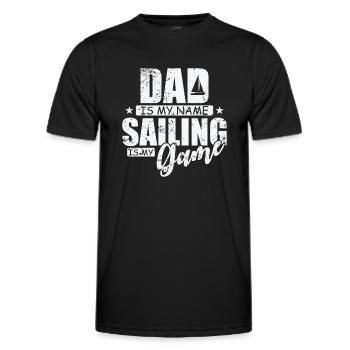 Papa est mon nom, la voile est mon jeu, Segeln - T-shirt sport Homme - noir - Devant - AI Model Male 178 dark (178cm)