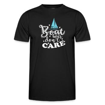 Boat Hair ne se soucie pas du sport de voilier - T-shirt sport Homme - noir - Devant - AI Model Male 178 dark (178cm)