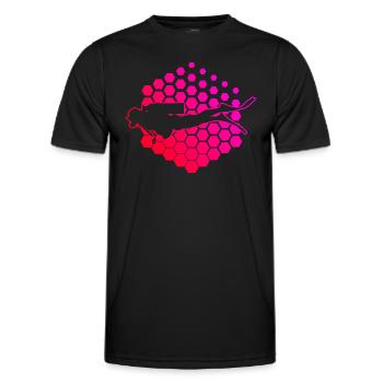 Ladies Scuba Diver Scuba Diving - Men's Functional T-Shirt - black - Front - AI Model Male 178 dark (178cm)