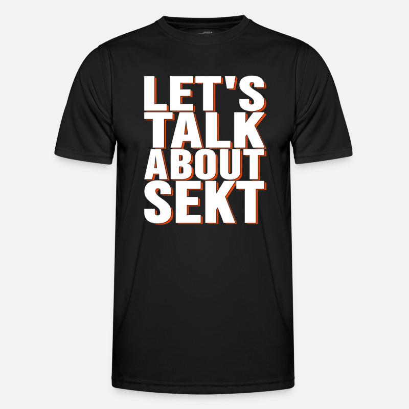 let's talkabout sekt - Männer Funktions-T-Shirt - Schwarz