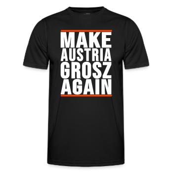 make Austria Grosz again - Männer Funktions-T-Shirt - Schwarz - Vorne - AI Model Male 178 dark (178cm)