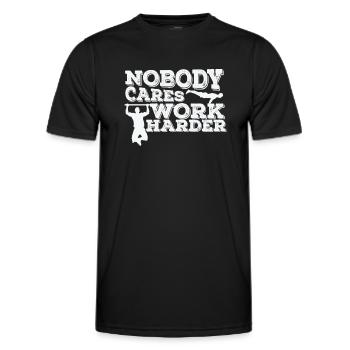 Nobody cares Work Harder Fitness Workout - Männer Funktions-T-Shirt - Schwarz - Vorne - AI Model Male 178 dark (178cm)