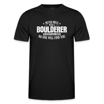 Never Mess with a Boulderer Hobby Klettern - Männer Funktions-T-Shirt - Schwarz - Vorne - AI Model Male 178 dark (178cm)