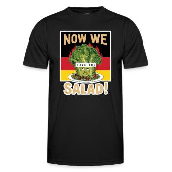 now we have the salad denglisch - Men's Functional T-Shirt - black - Front - AI Model Male 178 dark (178cm)