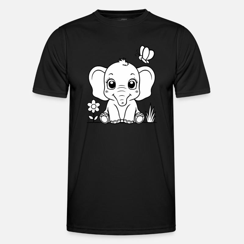 süsser Elephant im sitzen Männer Funktions-T-Shirt