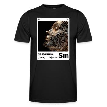 AI am Samarium (wt) - Men's Functional T-Shirt - black - Front - AI Model Male 178 dark (178cm)