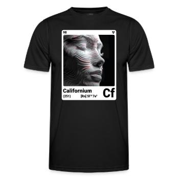AI am Californium (at) Modezeitschrift nerdy - Männer Funktions-T-Shirt - Schwarz - Vorne - AI Model Male 178 dark (178cm)