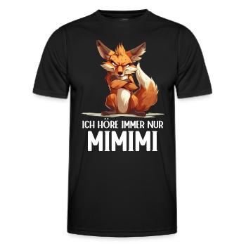 Fuchs Wald Tier Natur Ich höre immer nur Mimimi - Männer Funktions-T-Shirt - Schwarz - Vorne - AI Model Male 178 dark (178cm)