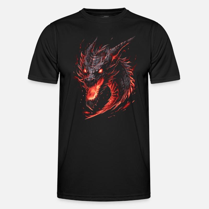 Feuerdrache Fantasy Drache Männer Funktions-T-Shirt