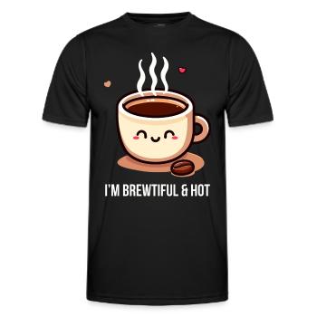 Infusé et chaud - T-shirt sport Homme - noir - Devant - AI Model Male 178 dark (178cm)