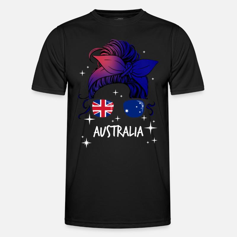 Australien - Männer Funktions-T-Shirt - Schwarz