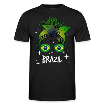Brazil - Men's Functional T-Shirt - black - Front - AI Model Male 178 dark (178cm)