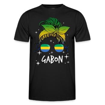 Gabon - Men's Functional T-Shirt - black - Front - AI Model Male 178 dark (178cm)