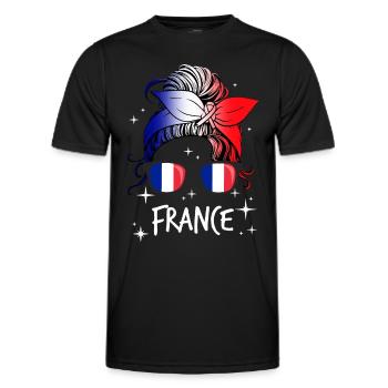 Frankreich - Männer Funktions-T-Shirt - Schwarz - Vorne - AI Model Male 178 dark (178cm)