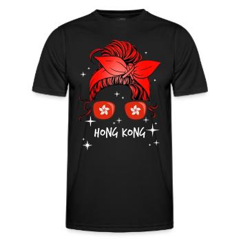 Hongkong - Männer Funktions-T-Shirt - Schwarz - Vorne - AI Model Male 178 dark (178cm)